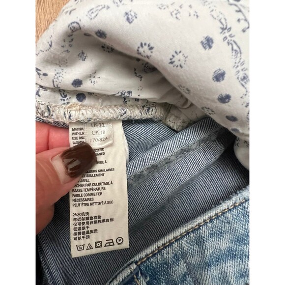 We The Free People‎ Women's High Rise Denim Shorts Distressed Button Fly Size 32 - Picture 5 of 9